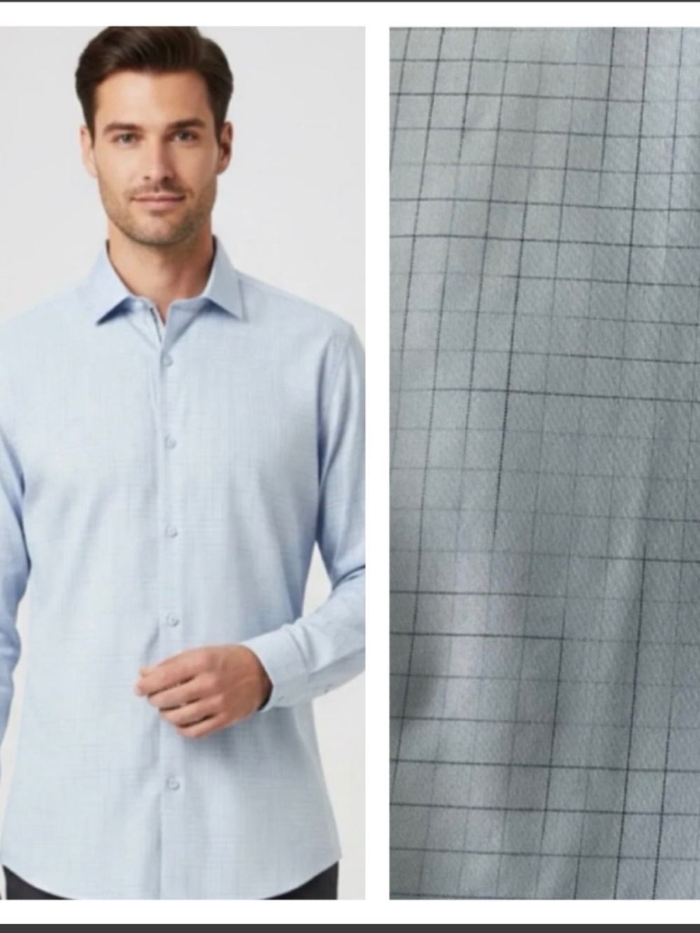 Calibrate light blue with shades of darker blue stripes long sleeve buttonup XXL